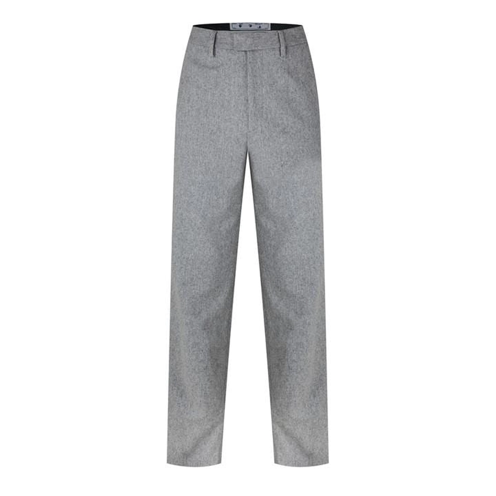 Off White Straight Leg Pants - Grey
